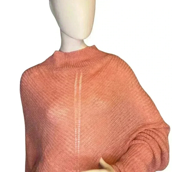 Dip 3 Coral Pink Sweater Slub Knit Top Long Sleeve Size XL. - Picture 2 of 9